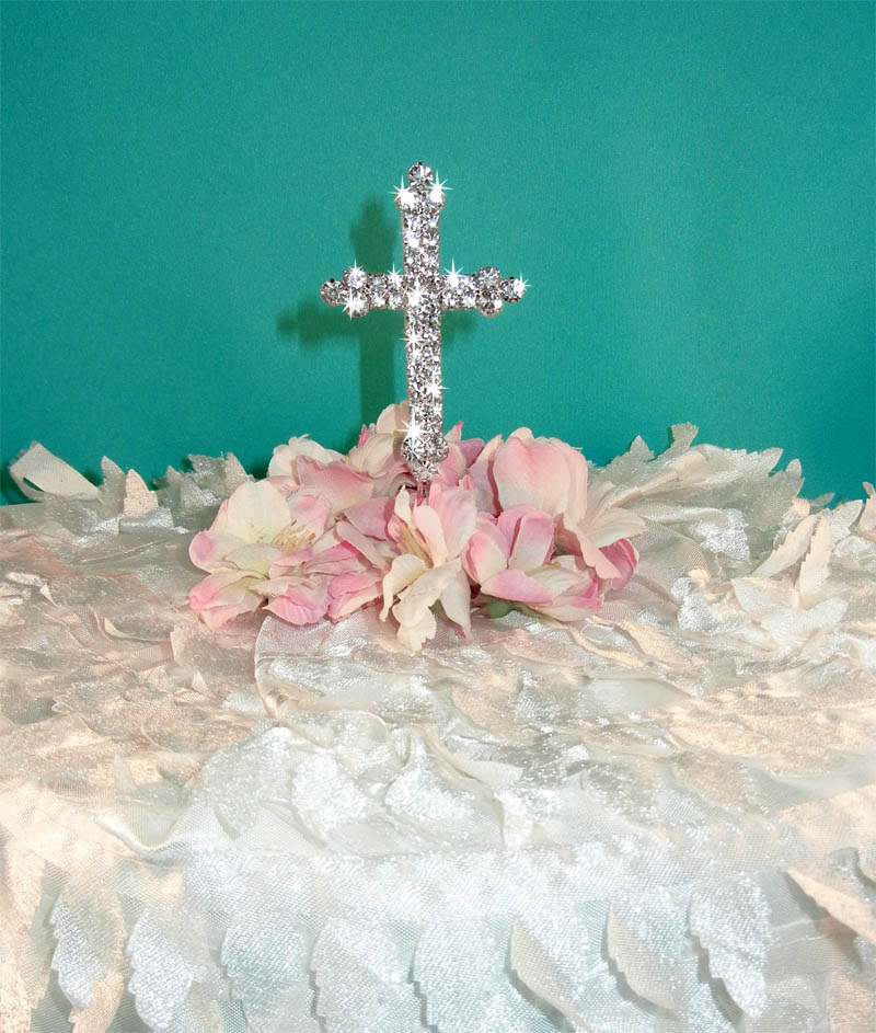 Crystal Cross Cake Topper